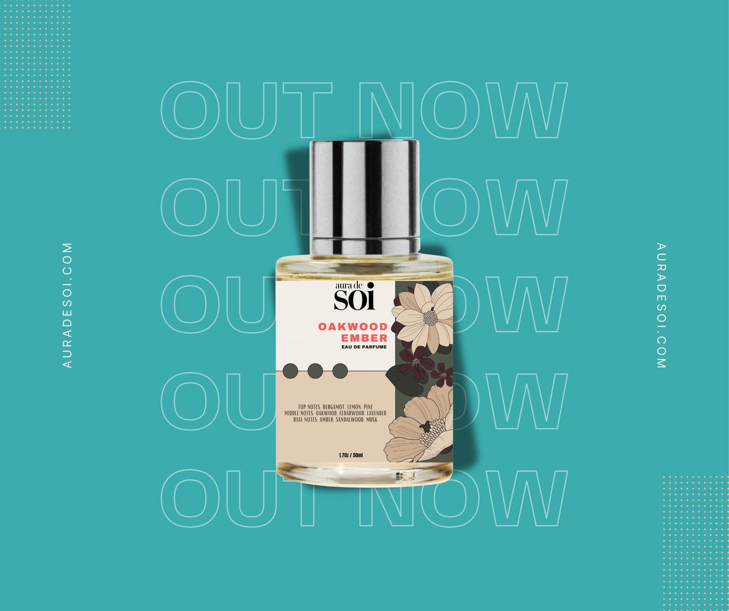 Auradesoi -Oakwood Ember - Eau de Parfum - Perfume Luxury - Pure Infused - Paraben-Free - Vegan - For Women - Fragrance 1.7 oz (Spray 50ml)